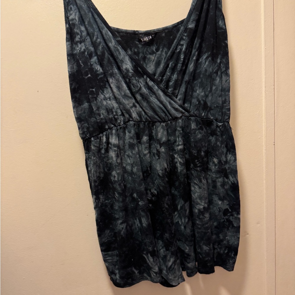 SHEIN Black Tie-Dye Jumpsuit